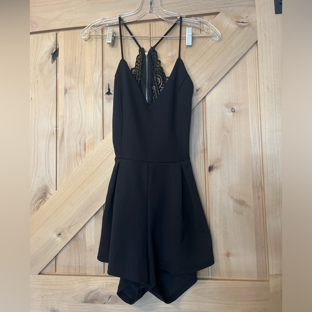 Flirty Lace Back Skater Romper